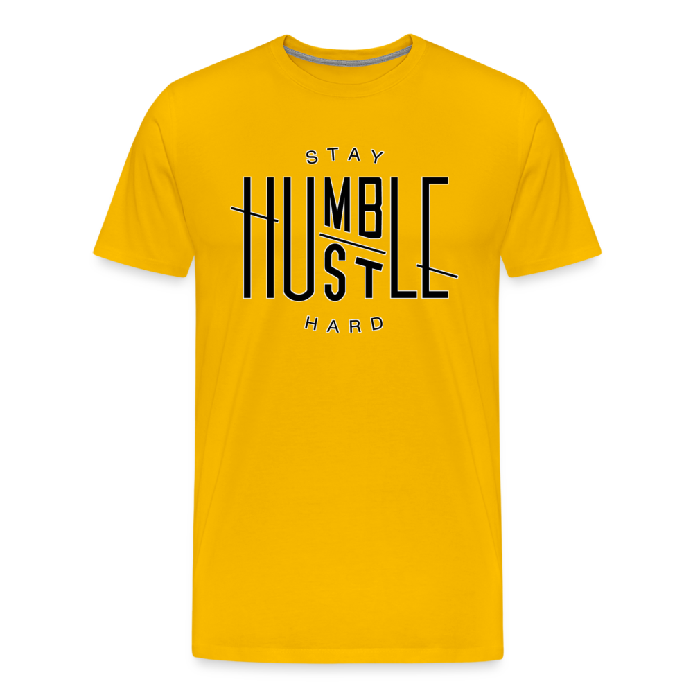 Hustle Hard Shirt | Premium Mens Graphic Tee - sun yellow
