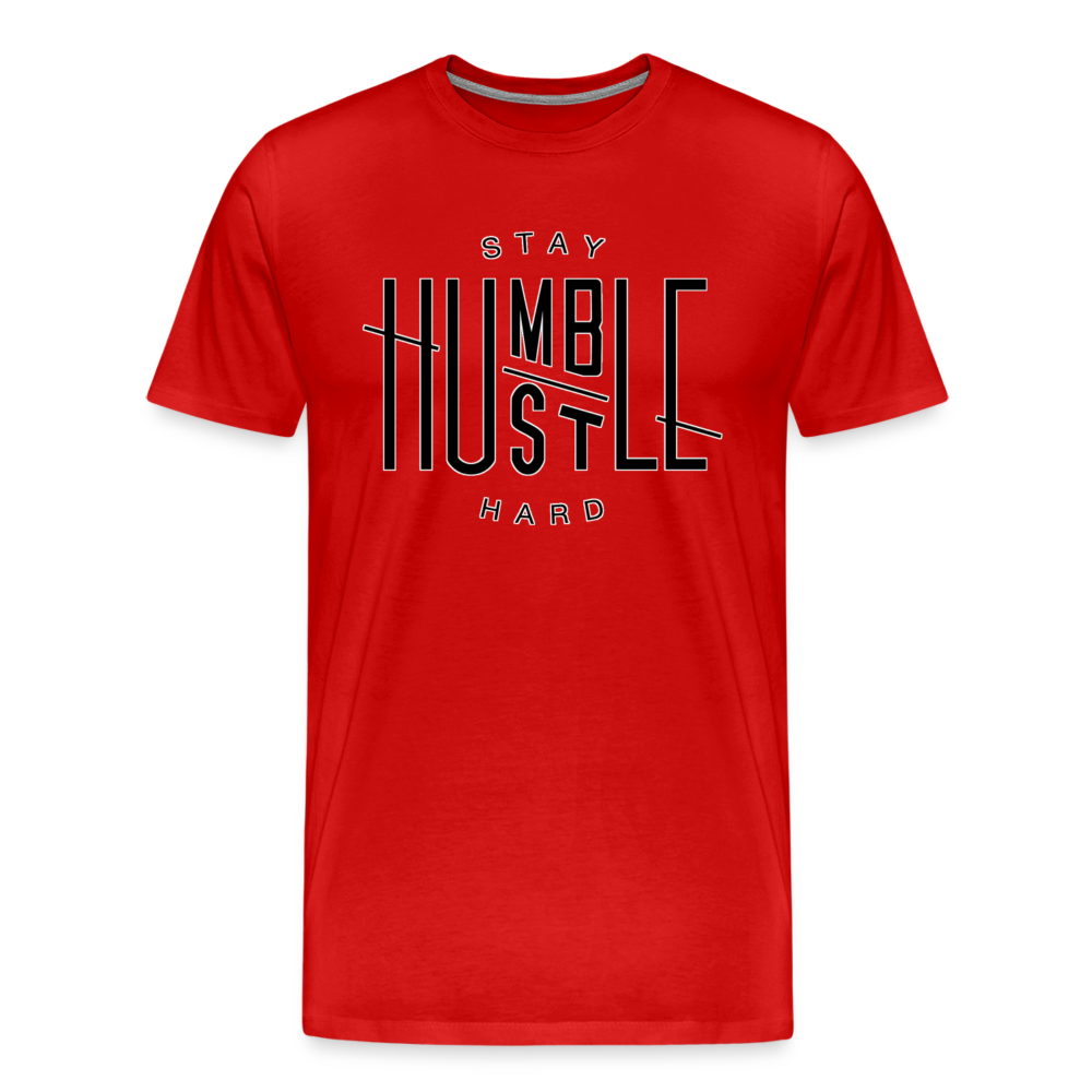 Hustle Hard Shirt | Premium Mens Graphic Tee - red