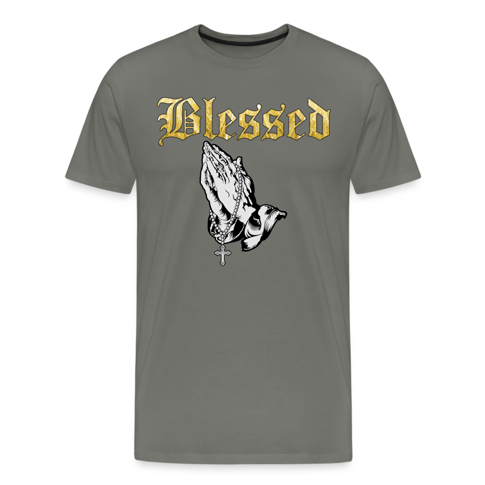 Blessed Shirt | Premium Mens Graphic Tee - asphalt gray