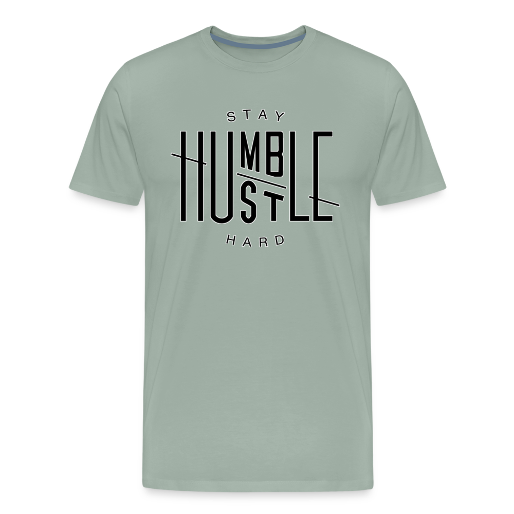Hustle Hard Shirt | Premium Mens Graphic Tee - steel green