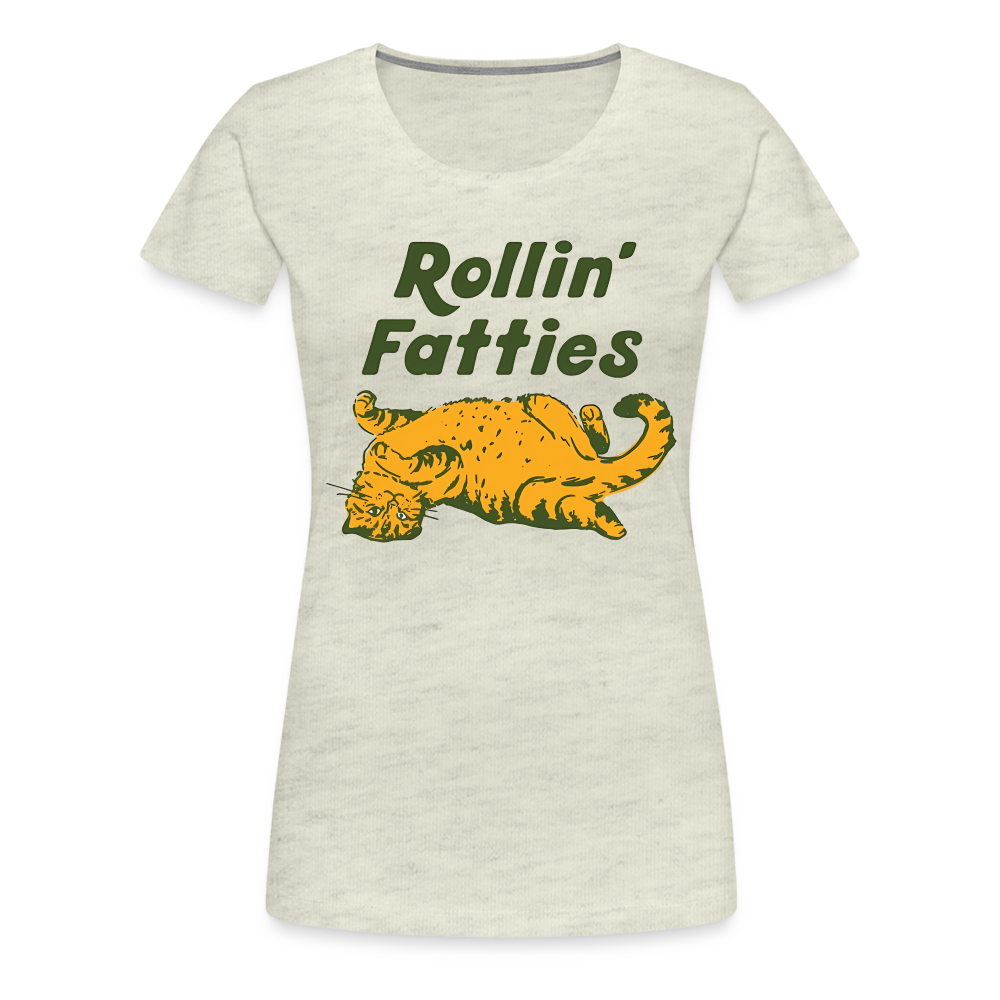 Rollin Fatties | Premium Women's Graphic Tee - heather oatmeal