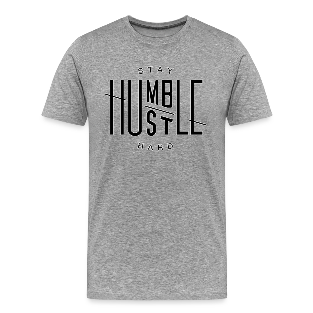 Hustle Hard Shirt | Premium Mens Graphic Tee - heather gray
