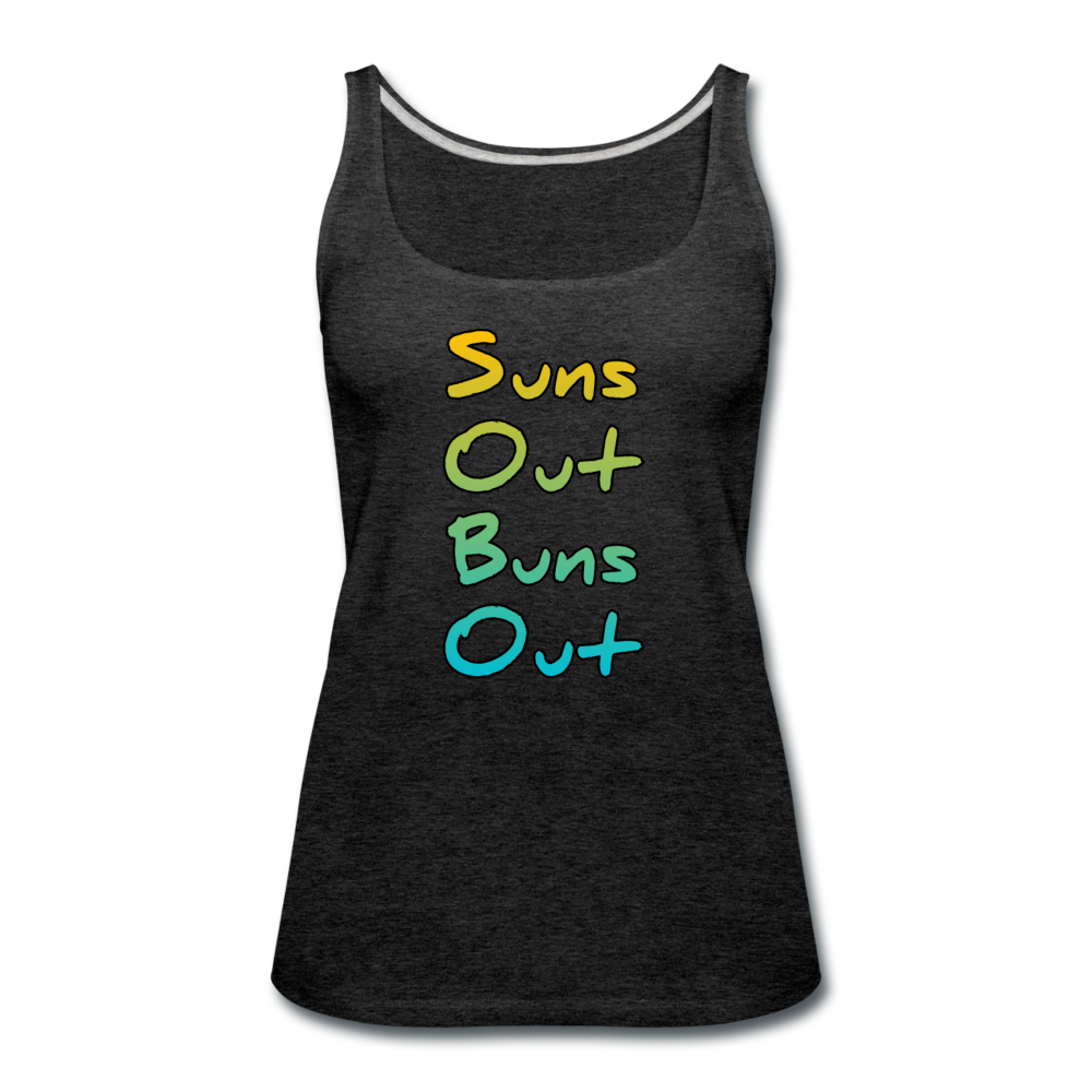 Suns Out Buns Out - Women's Premium Tank Top from fluentclothing.com