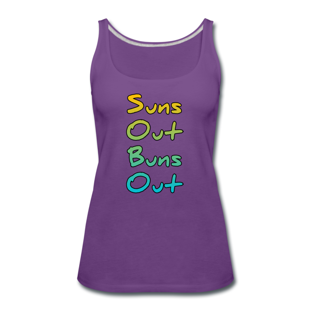 Suns Out Buns Out - Women's Premium Tank Top from fluentclothing.com