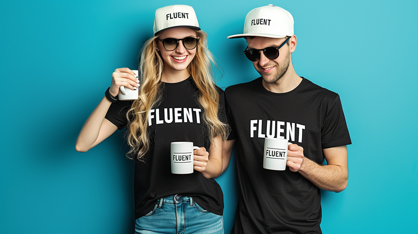 People wearing a custom Accessories product collection from FLUENT.