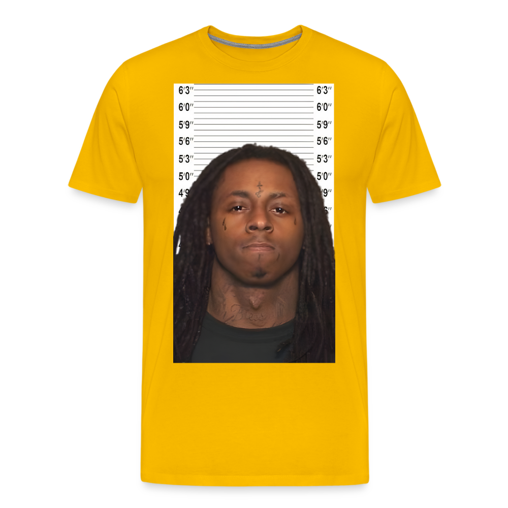 Lil Wayne Mugshot Shirt | Premium Mens Graphic Tee - sun yellow