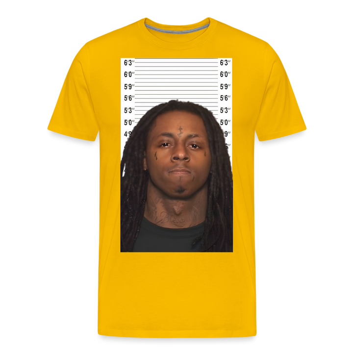 Lil Wayne Mugshot Shirt | Premium Mens Graphic Tee - sun yellow