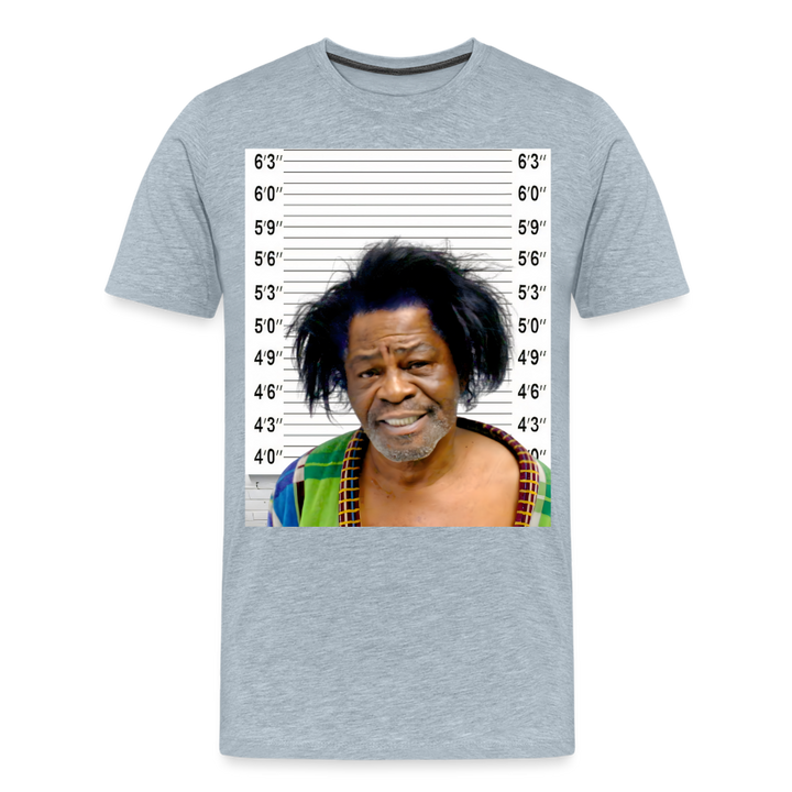 James Brown Mugshot Shirt | Premium Mens Graphic Tee - heather ice blue