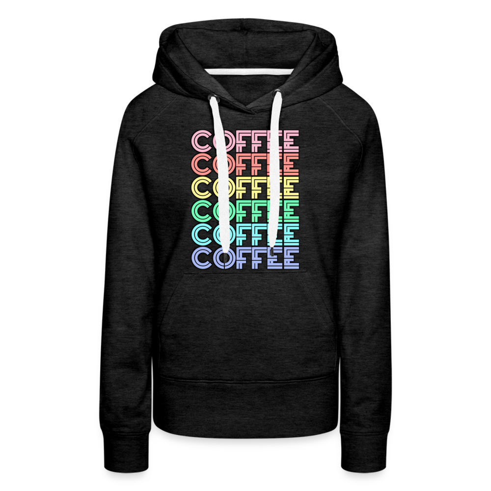 Coffee Hoodie | Premium Womens Graphic Sweatshirt - charcoal grey