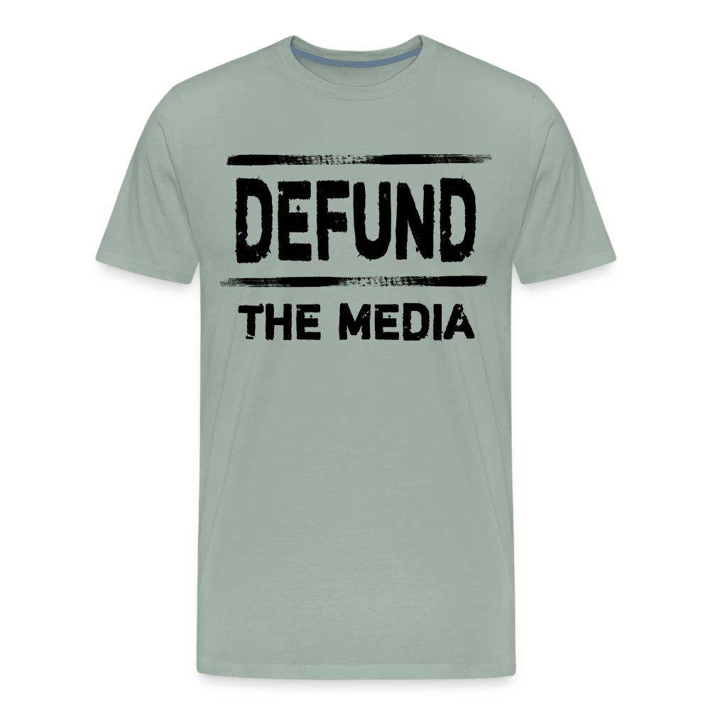 Defund The Media Shirt | Premium Mens Graphic Tee - steel green