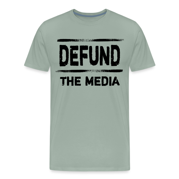 Defund The Media Shirt | Premium Mens Graphic Tee - steel green