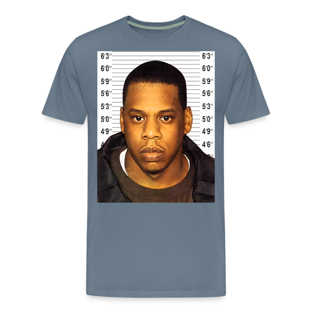 Jay-Z Mugshot Shirt | Premium Mens Graphic Tee - steel blue