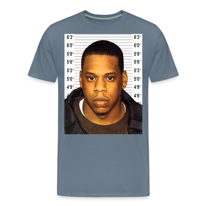 Jay-Z Mugshot Shirt | Premium Mens Graphic Tee - steel blue