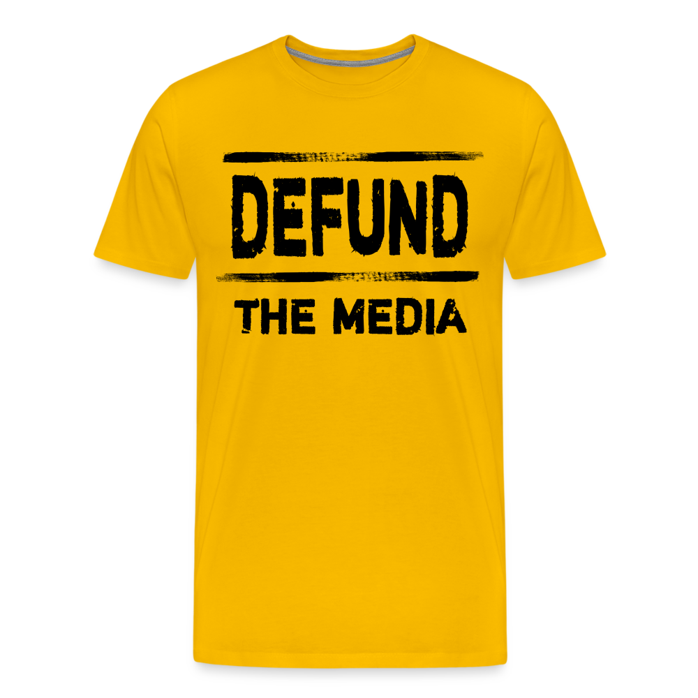 Defund The Media Shirt | Premium Mens Graphic Tee - sun yellow