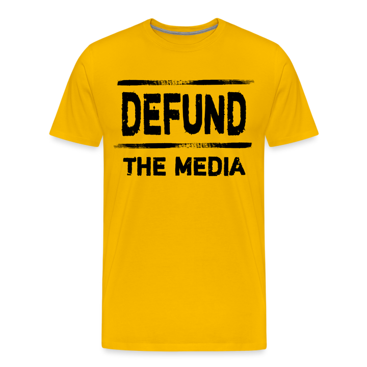 Defund The Media Shirt | Premium Mens Graphic Tee - sun yellow
