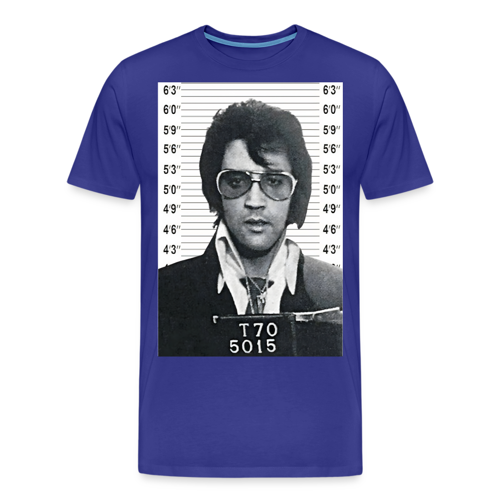 Elvis Mugshot Shirt | Premium Mens Graphic Tee - royal blue