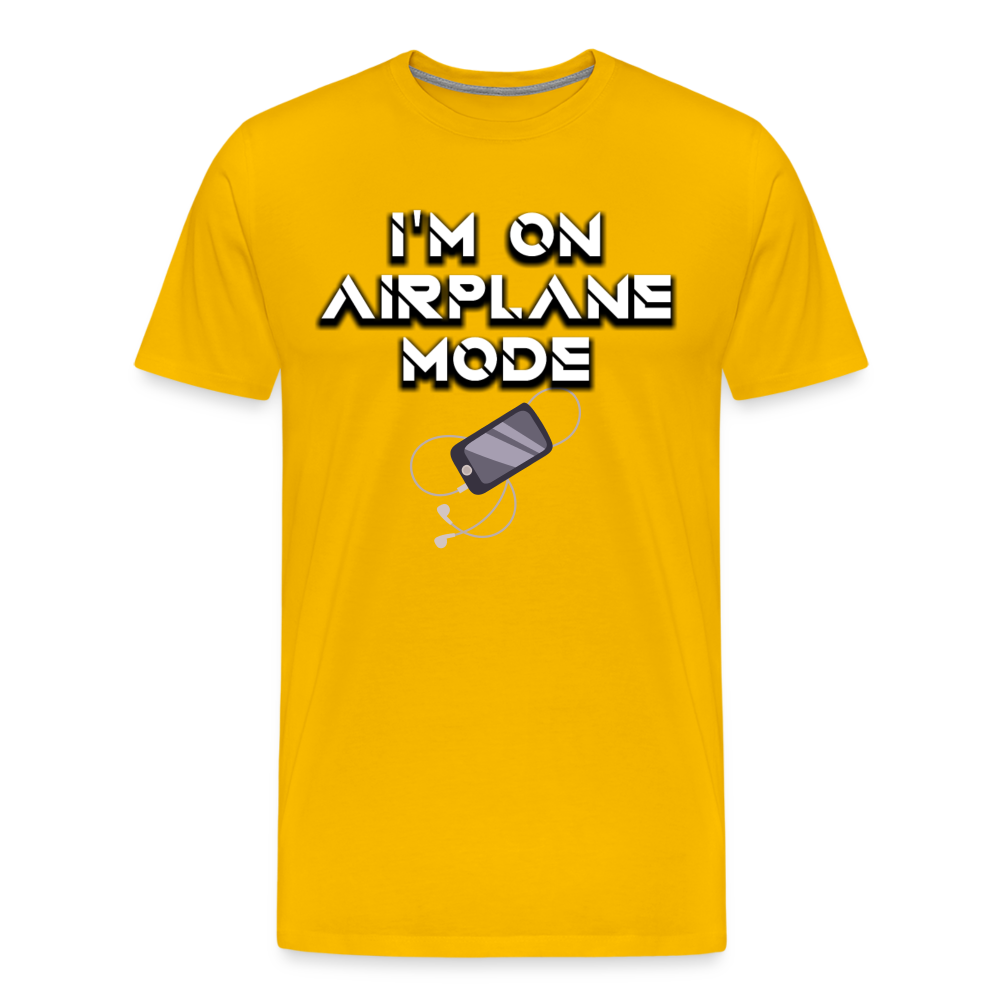 Airplane Mode Shirt | Premium Mens Graphic Tee - sun yellow