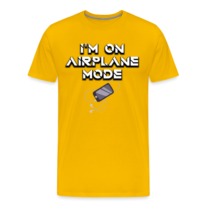 Airplane Mode Shirt | Premium Mens Graphic Tee - sun yellow