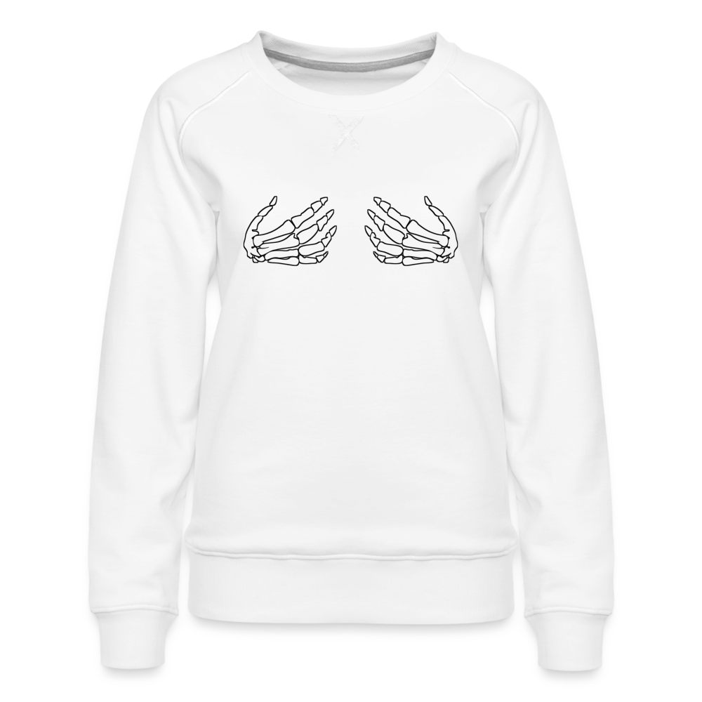 Skeleton Hands Sweatshirt | Premium Womens Graphic Sweatshirt - white