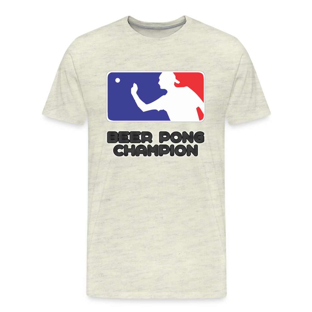 Beer Pong Champion Shirt | Premium Mens Graphic Tee - heather oatmeal