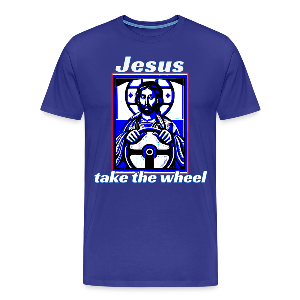 Jesus Take The Wheel Shirt | Premium Mens Graphic Tee - royal blue