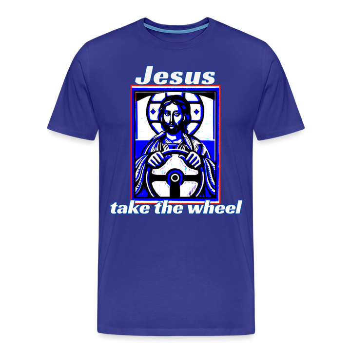 Jesus Take The Wheel Shirt | Premium Mens Graphic Tee - royal blue