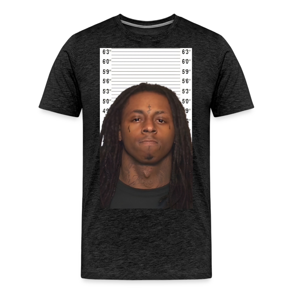 Lil Wayne Mugshot Shirt | Premium Mens Graphic Tee - charcoal grey