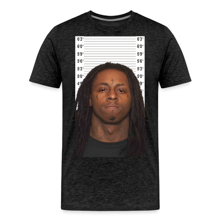 Lil Wayne Mugshot Shirt | Premium Mens Graphic Tee - charcoal grey