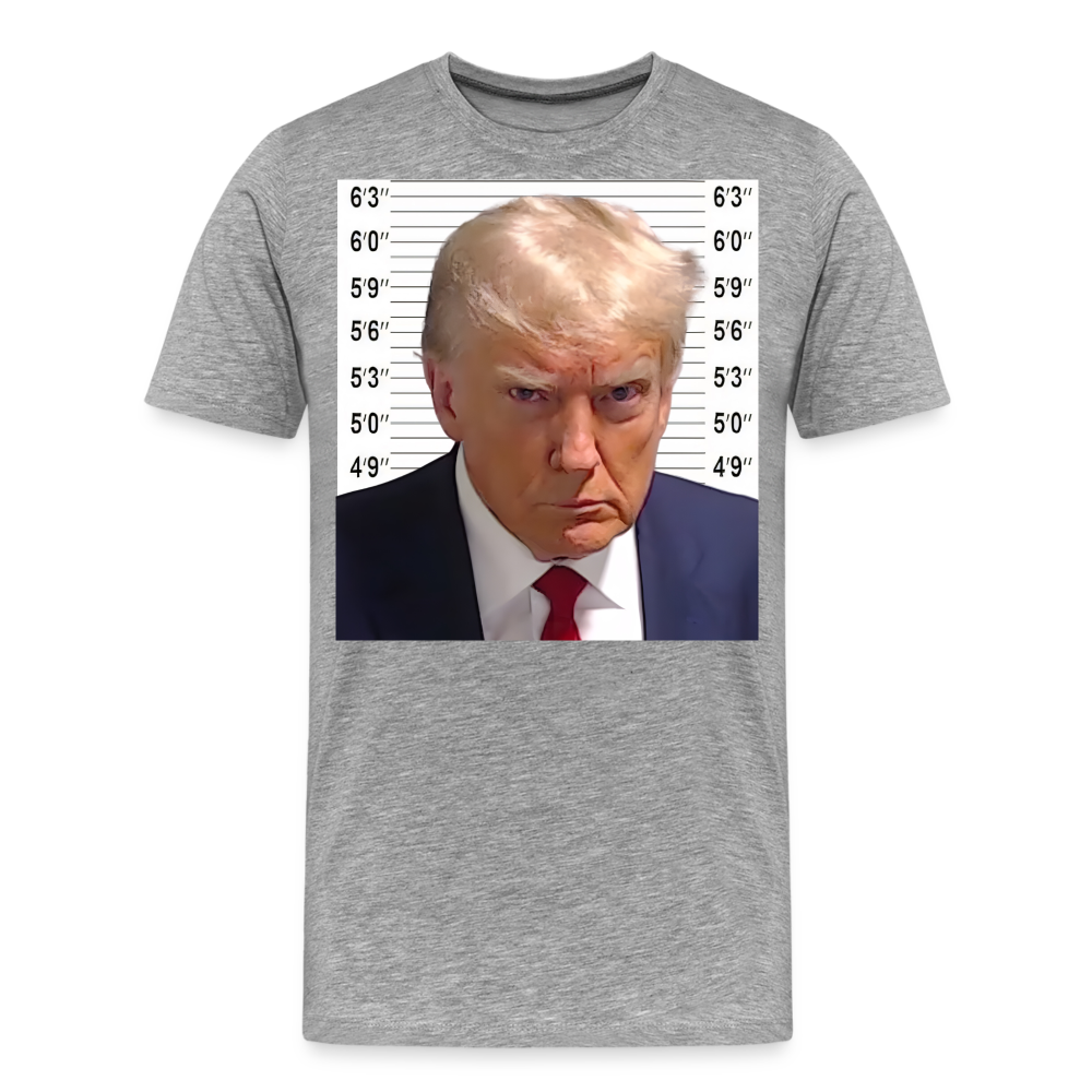 Trump Mugshot Shirt | Premium Mens Graphic Tee - heather gray