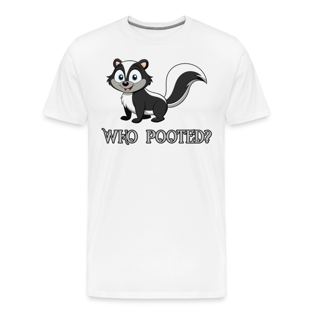 Who Pooted Shirt | Premium Mens Graphic Tee - white