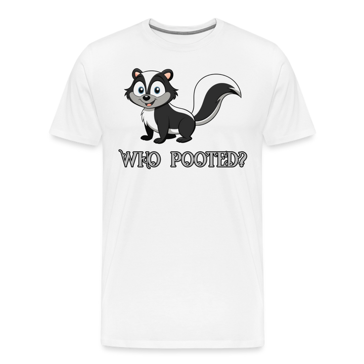Who Pooted Shirt | Premium Mens Graphic Tee - white