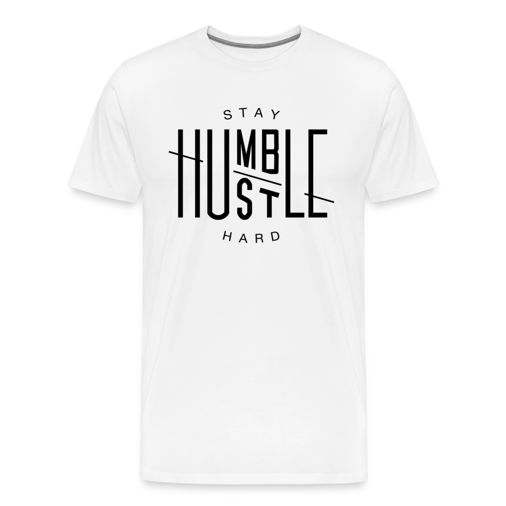 Hustle Hard Shirt | Premium Mens Graphic Tee - white