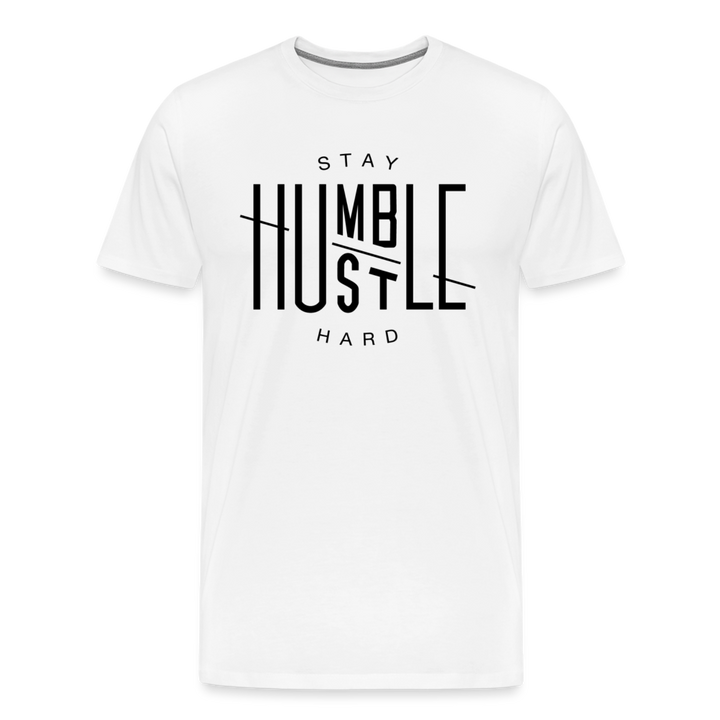 Hustle Hard Shirt | Premium Mens Graphic Tee - white