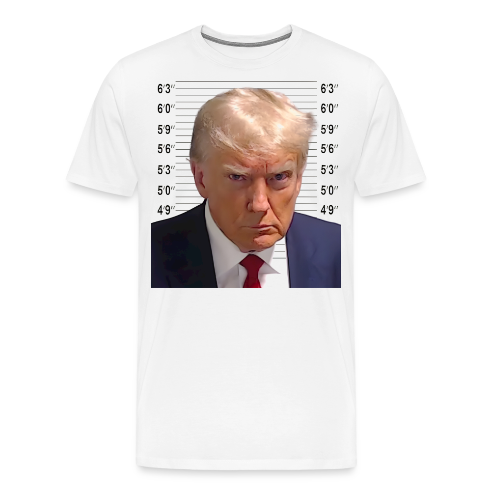 Trump Mugshot Shirt | Premium Mens Graphic Tee - white