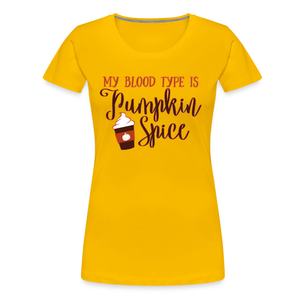 Pumpkin Spice Shirt | Premium Womens Graphic Tee - sun yellow