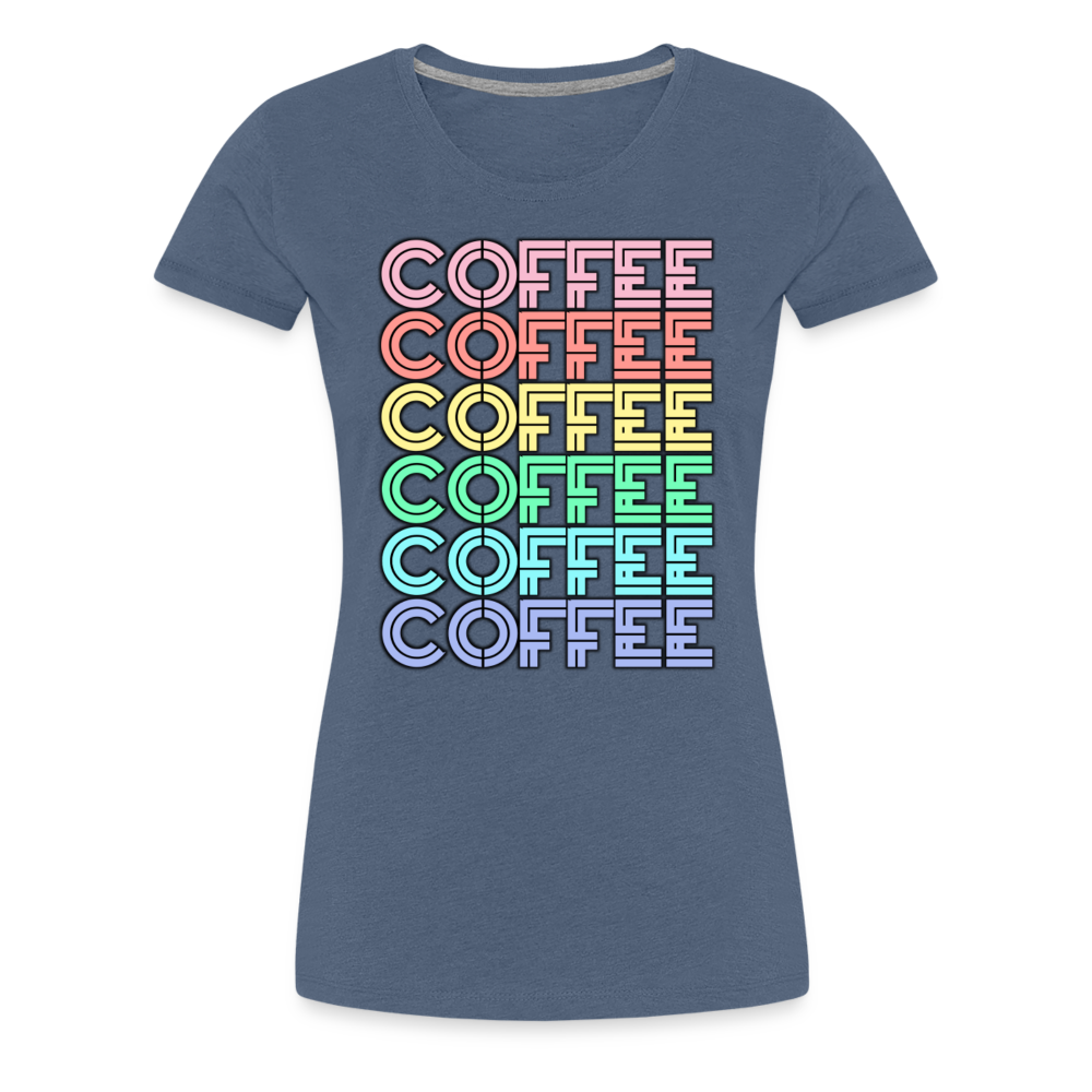 Coffee Shirt | Premium Womens Graphic Tee - heather blue