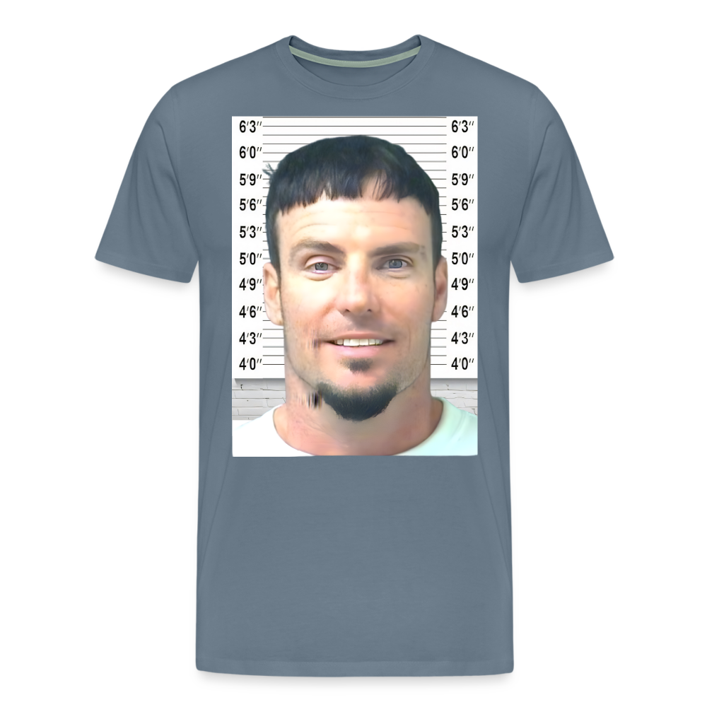 Vanilla Ice Mugshot Shirt | Premium Mens Graphic Tee - steel blue