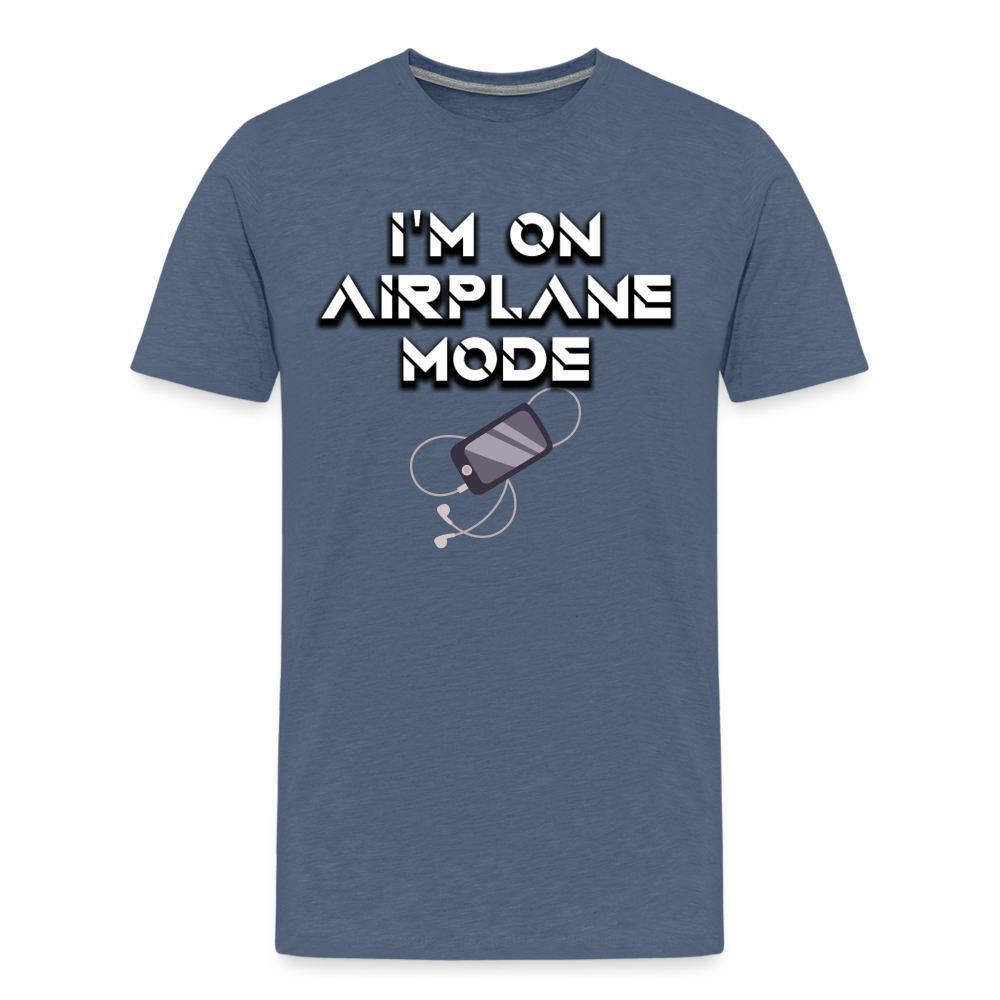 Airplane Mode Shirt | Premium Mens Graphic Tee - heather blue