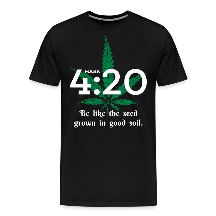 Mark 4:20 Shirt | Premium Mens Graphic Tee - black