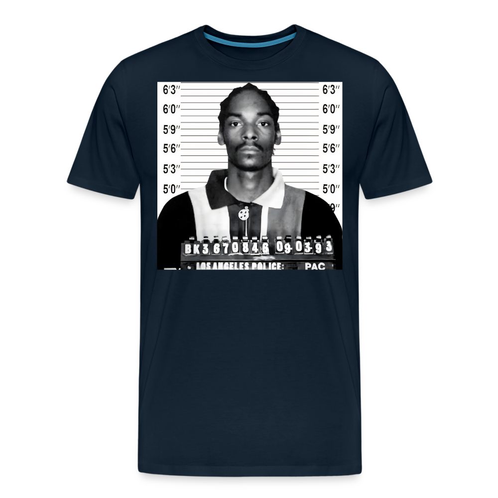 Snoop Dogg Mugshot Shirt | Premium Mens Graphic Tee - deep navy