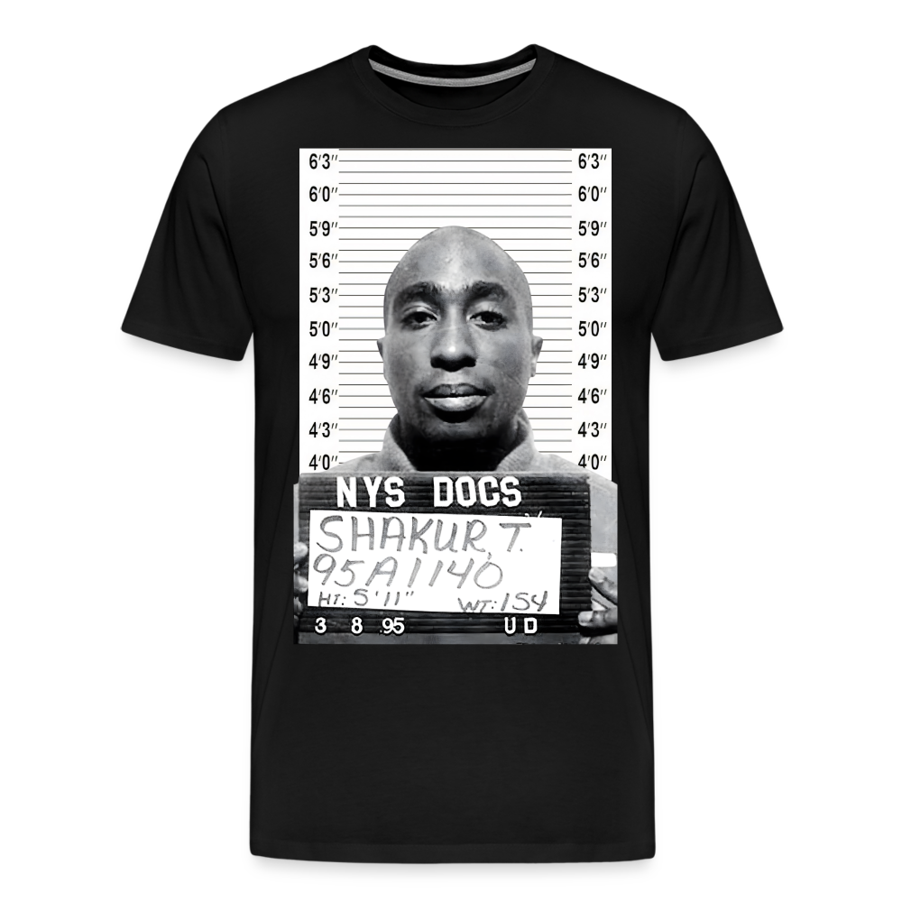 Tupac Mugshot Shirt | Premium Mens Graphic Tee - black