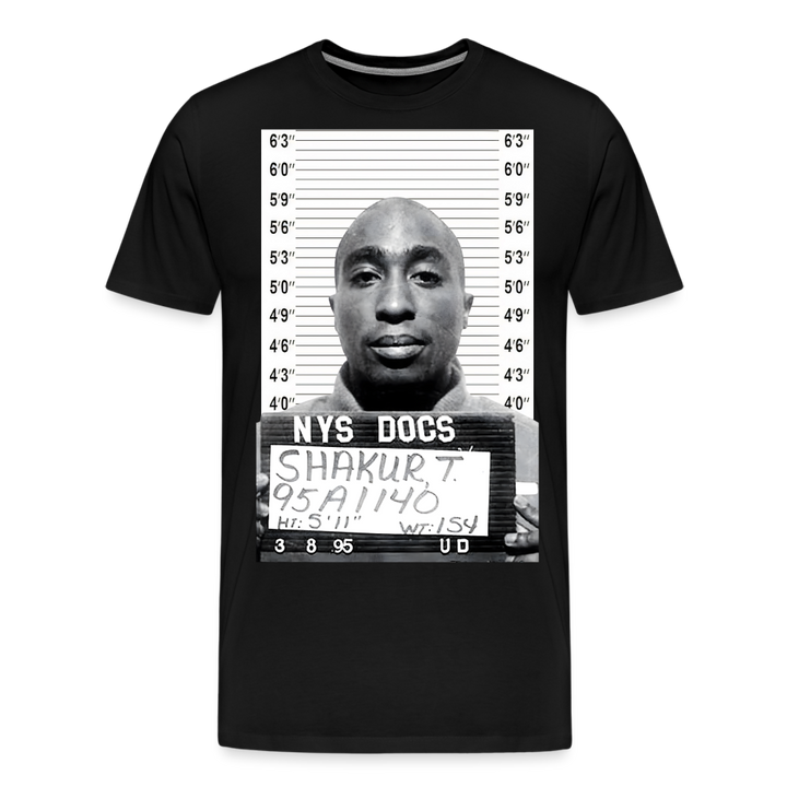 Tupac Mugshot Shirt | Premium Mens Graphic Tee - black