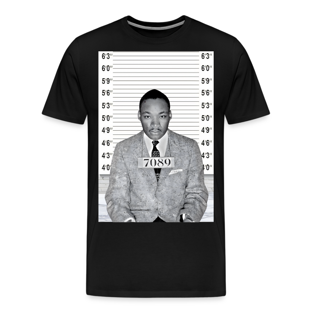 Martin Luther King Jr. Mugshot Shirt | Premium Mens Graphic Tee - black