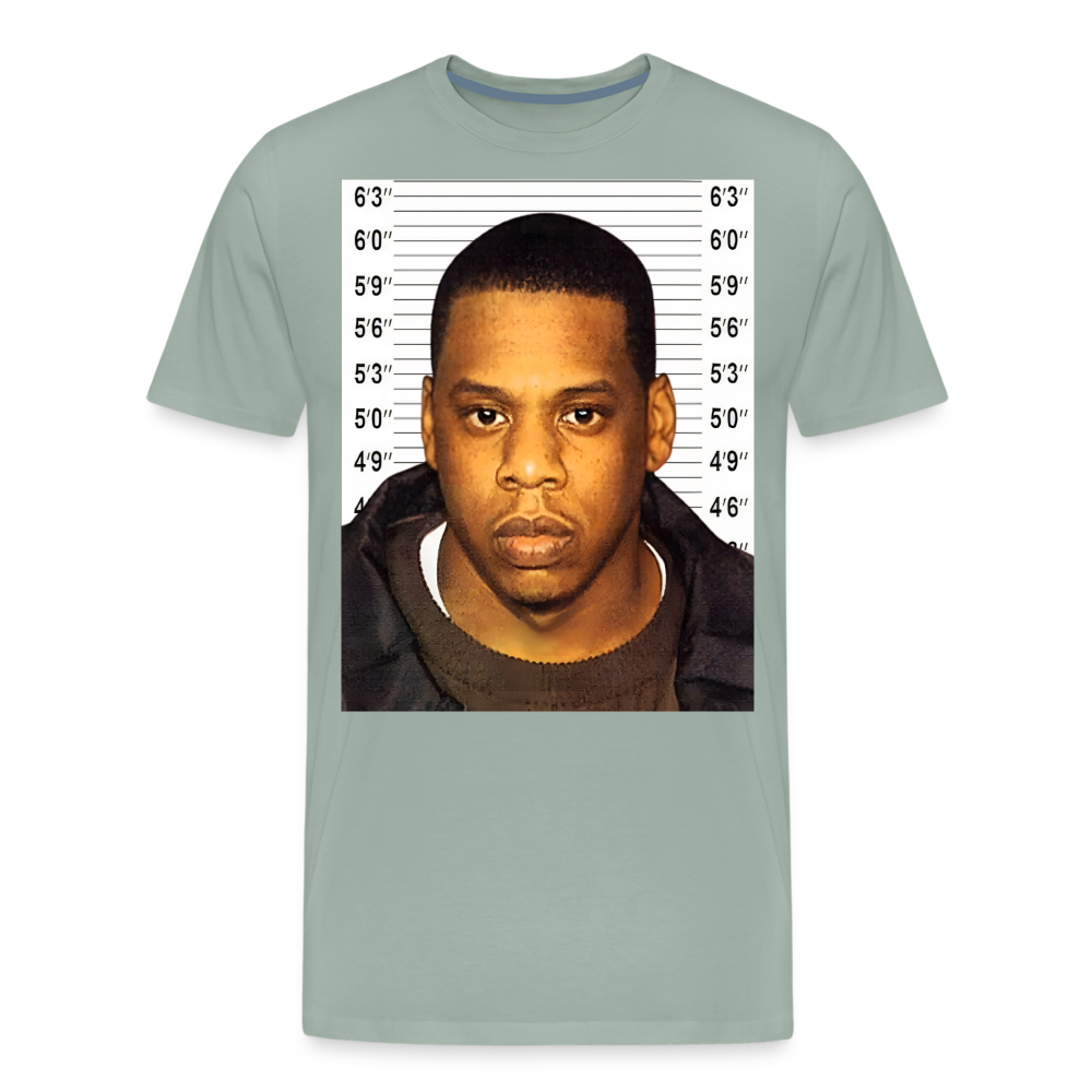 Jay-Z Mugshot Shirt | Premium Mens Graphic Tee - steel green