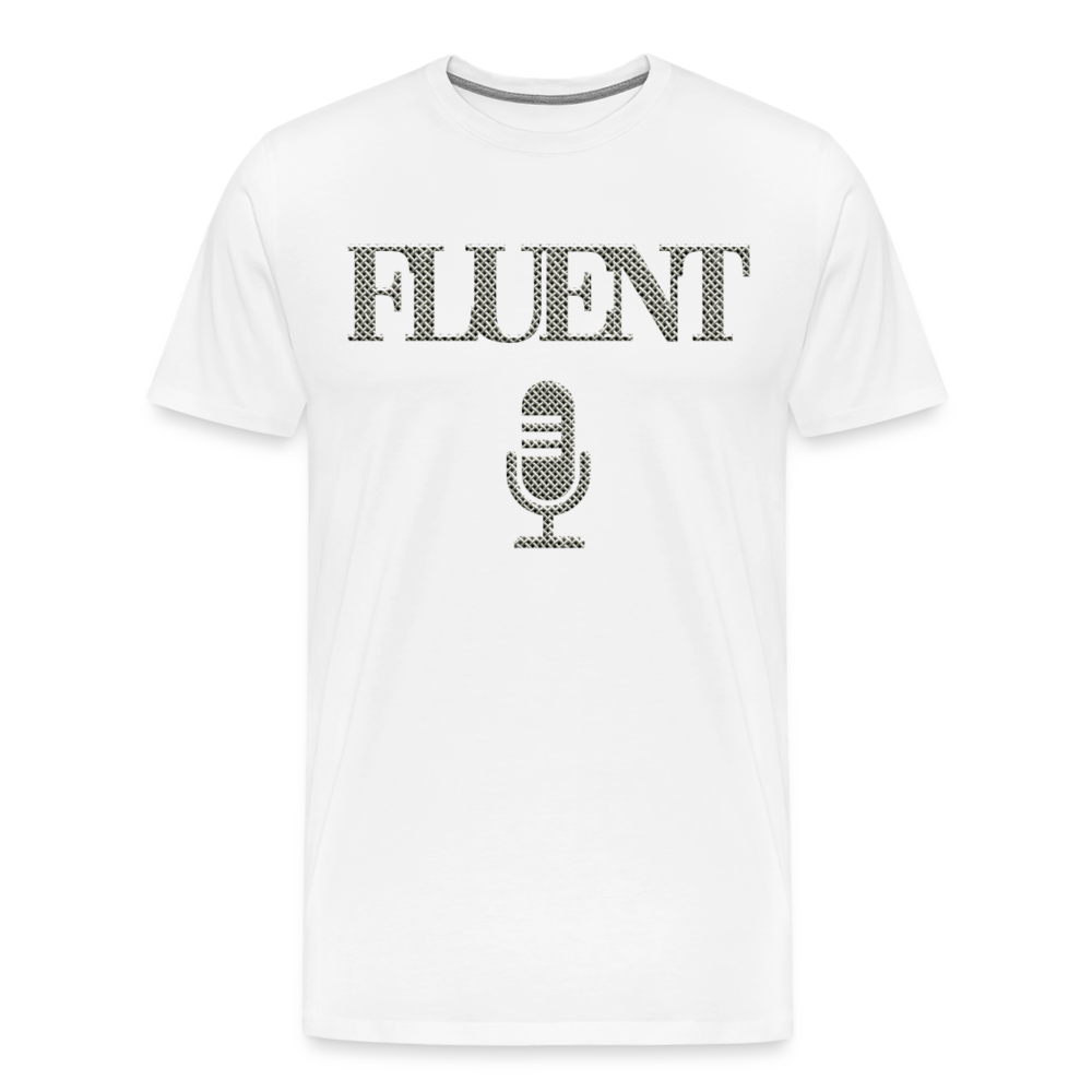 Fluent Mic Shirt | Premium Mens Graphic Tee - white