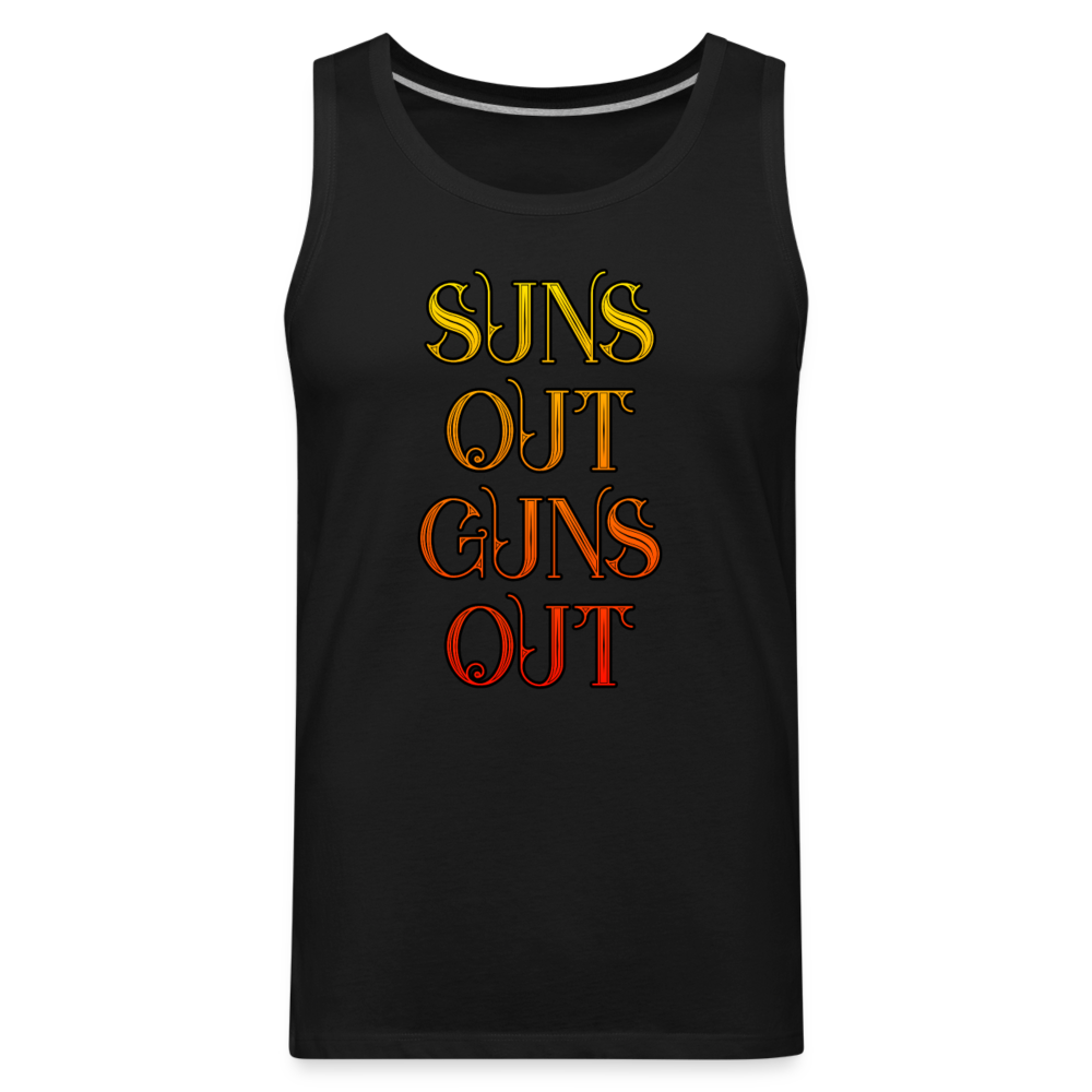 Suns Out Guns Out Tank | Premium Mens Graphic Muscle Shirt - black