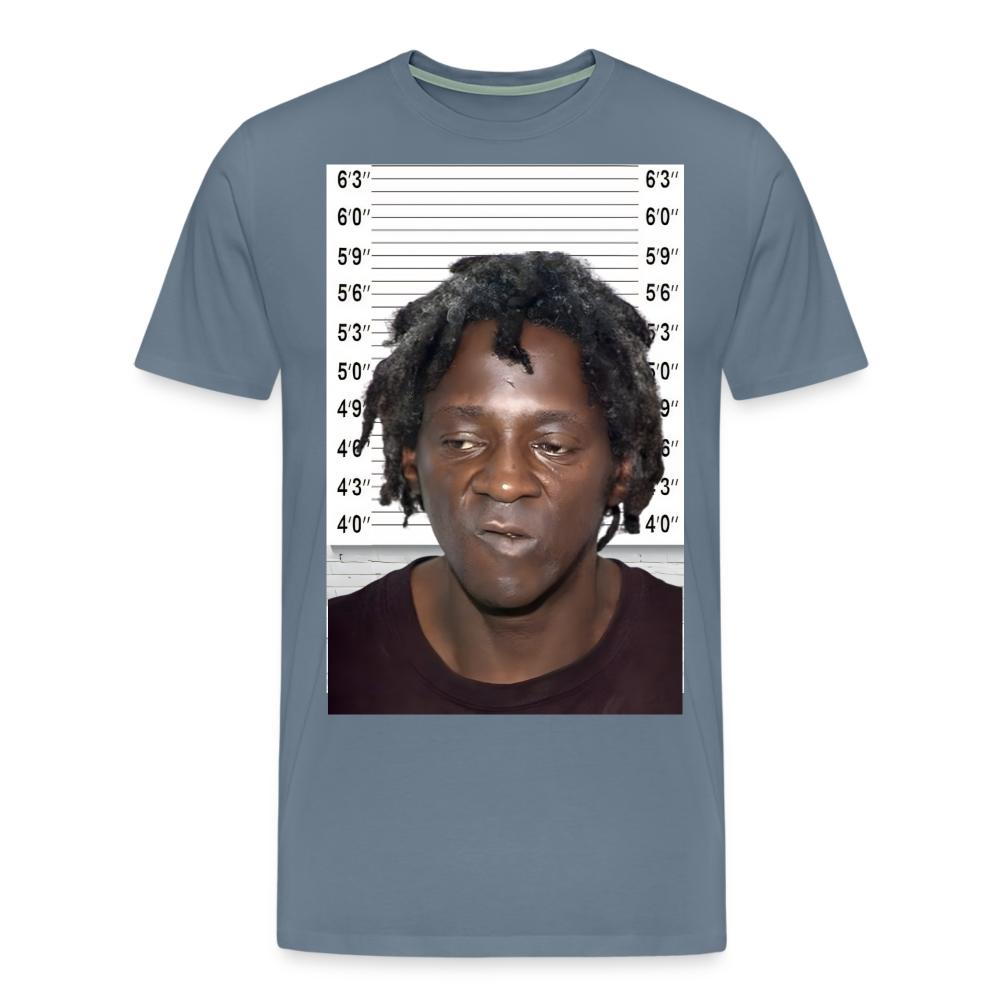 Flavor Flav Mugshot | Premium Mens Graphic Tee - steel blue