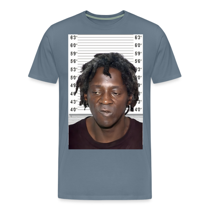 Flavor Flav Mugshot | Premium Mens Graphic Tee - steel blue