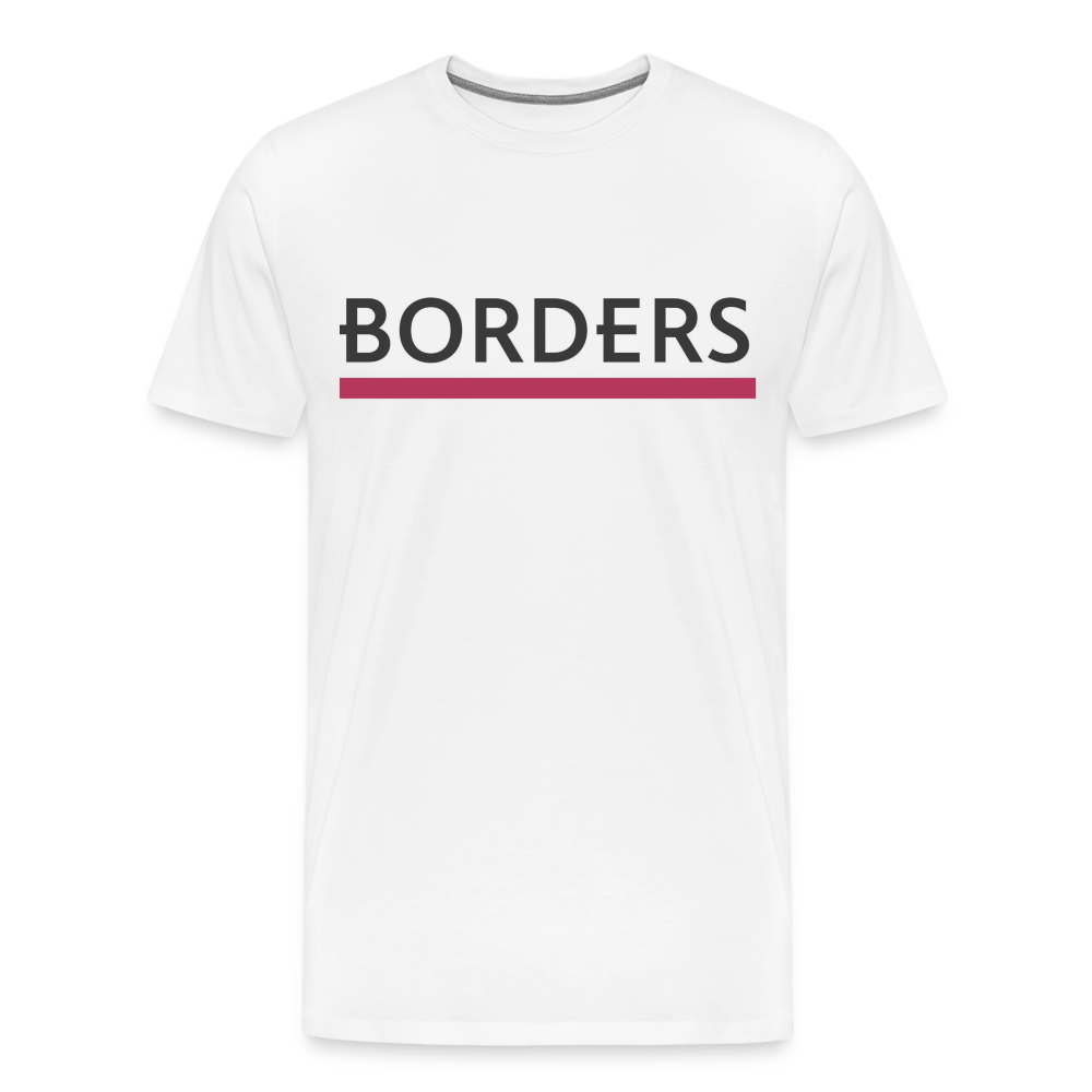 Borders Shirt | Premium Mens Graphic Tee - white