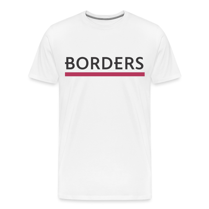 Borders Shirt | Premium Mens Graphic Tee - white